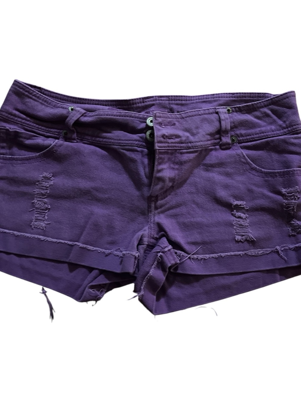 Stylein Purple Distressed Denim Shorts